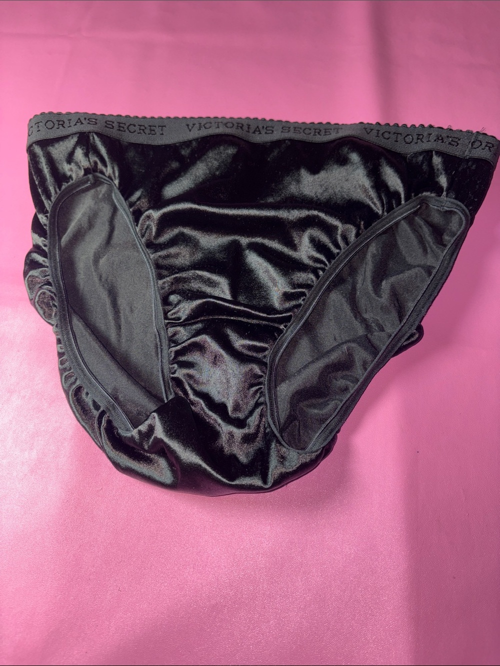 Victoria's Secret Black Satin Bikini Brief